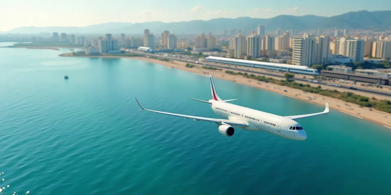 Avión aterrizando en la costa de la Comunitat Valenciana