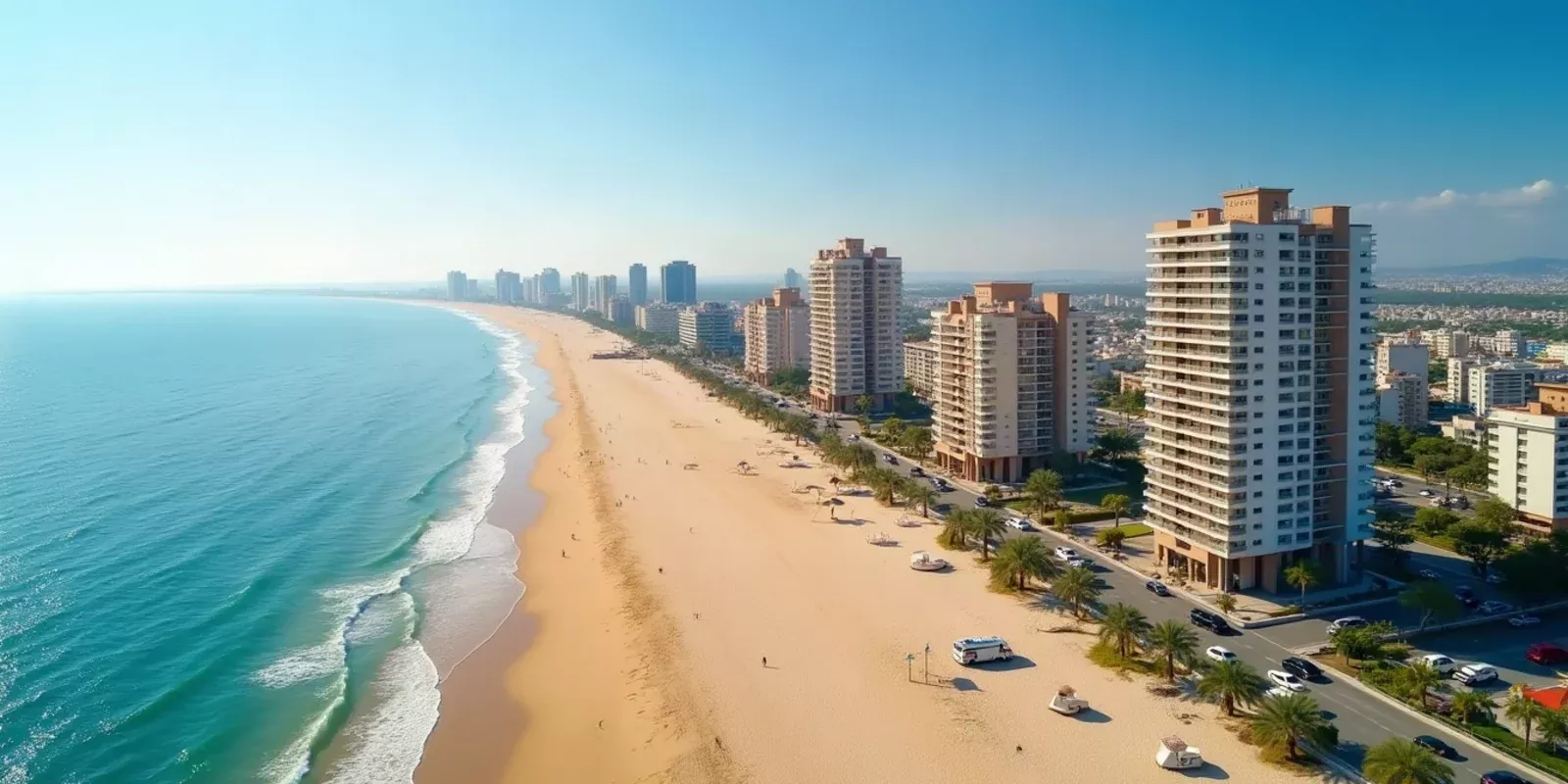 Plage de Gandia et promenade en bord de mer, Costa Valenciana