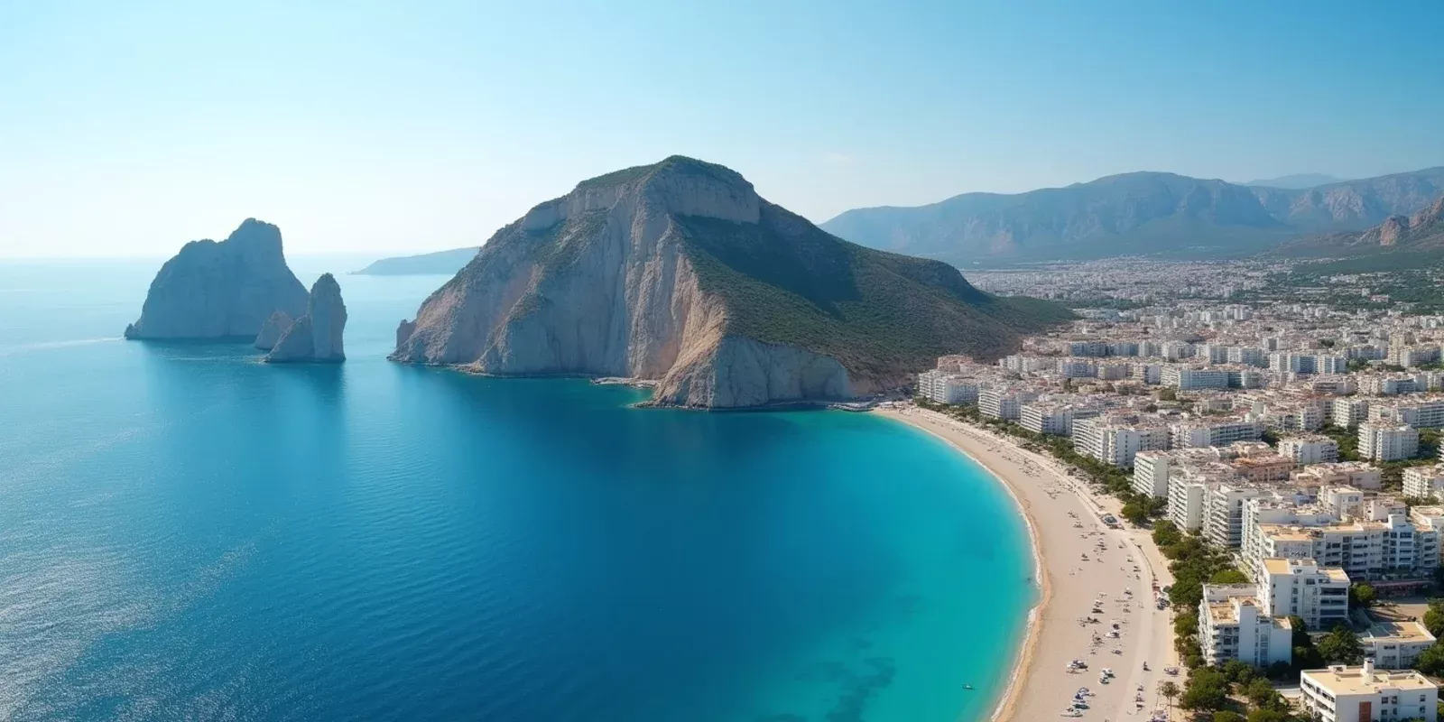 Vista aérea de Calpe y el Peñón de Ifach, Costa Blanca