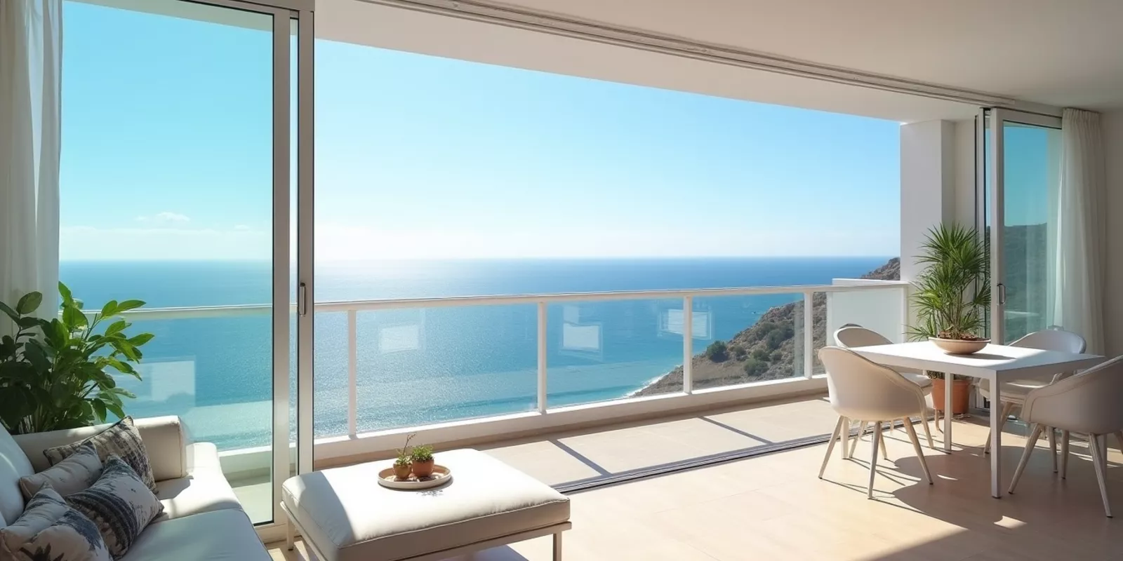 Appartement meublé avec grande terrasse vue mer à Alicante, Espagne, location saisonnière 2026