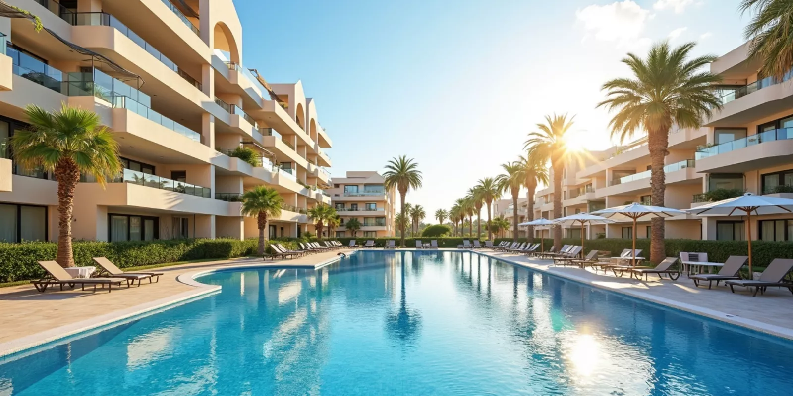 Edificio de apartamentos con piscina comunitaria en Cullera, seguros y gastos de comunidad