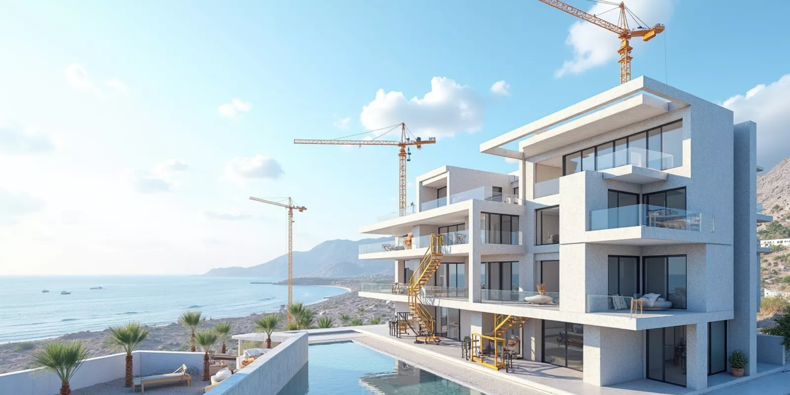Vivienda sobre plano en construcción en la Costa Blanca, España