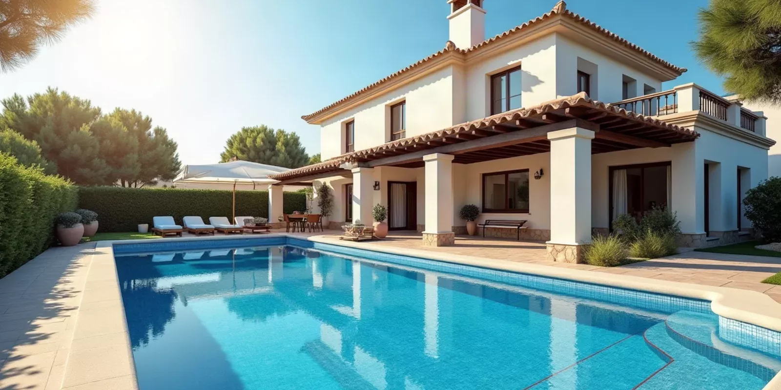 Villa en la Costa Blanca con piscina privada, concepto de inspección legal urbanística para compradores extranjeros