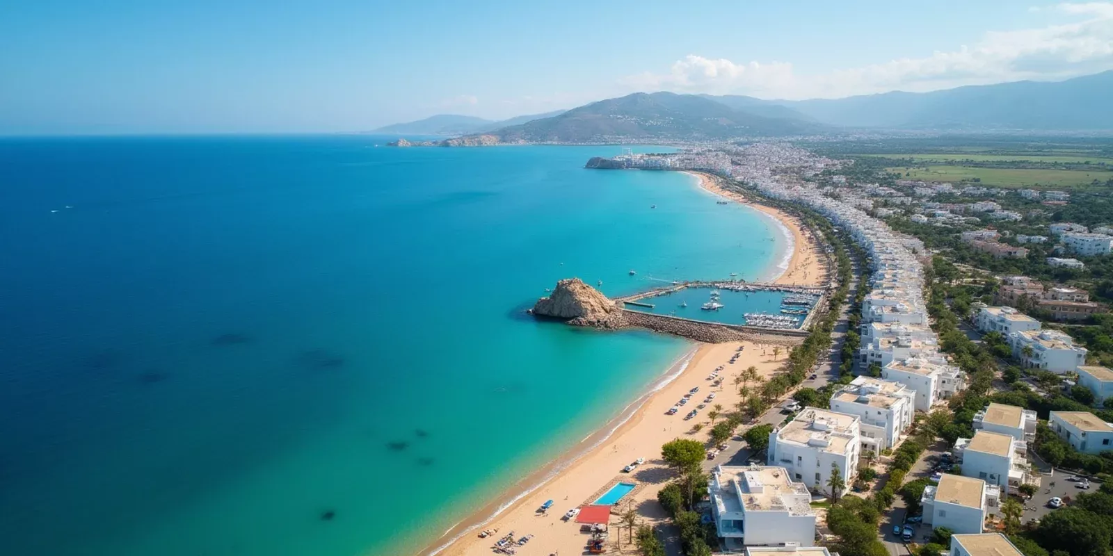 Vista aérea de la costa de Torrevieja, Orihuela Costa y Guardamar del Segura en Alicante